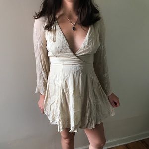 FREE PEOPLE cream and embroidery dress